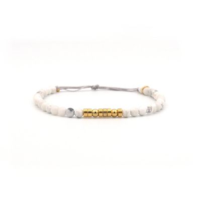 Mama, morsecode armband howliet met goud