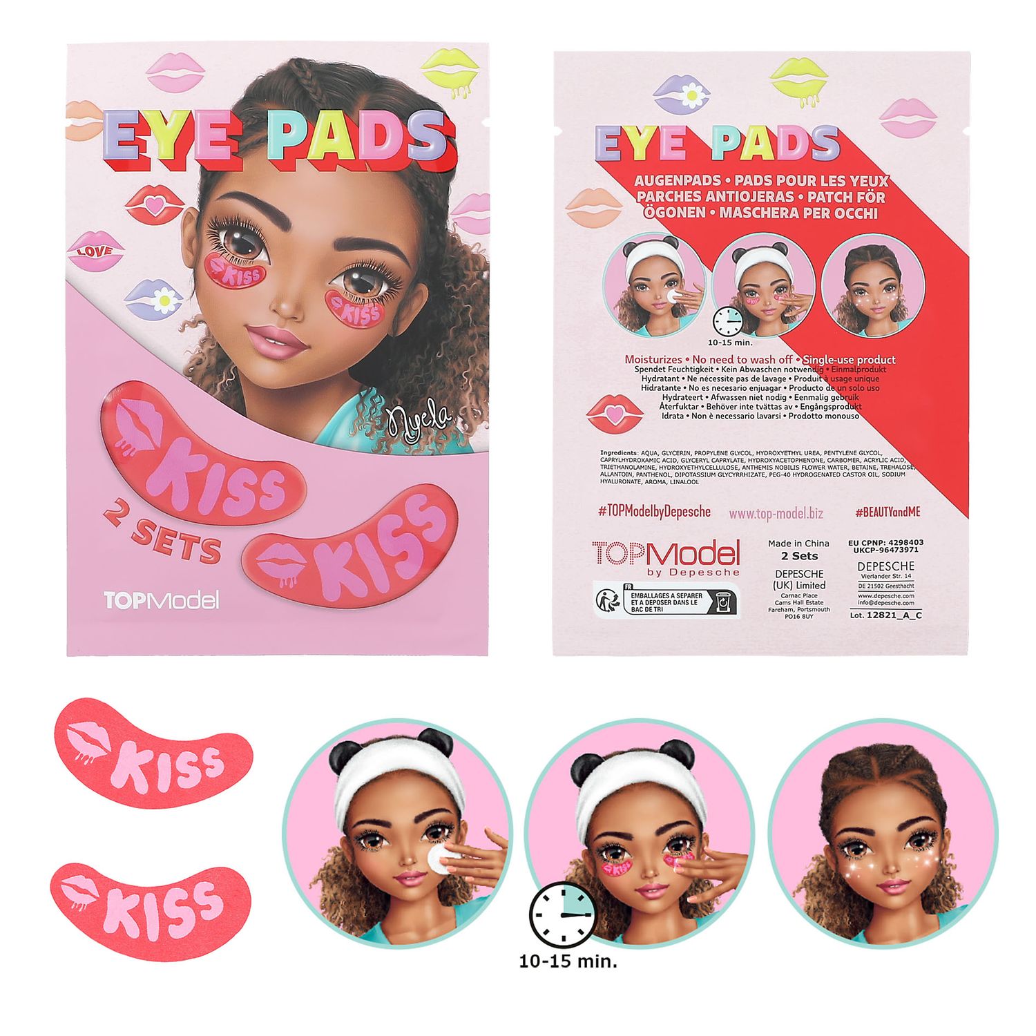 TOPModel ogenpads, Tekst: Kiss