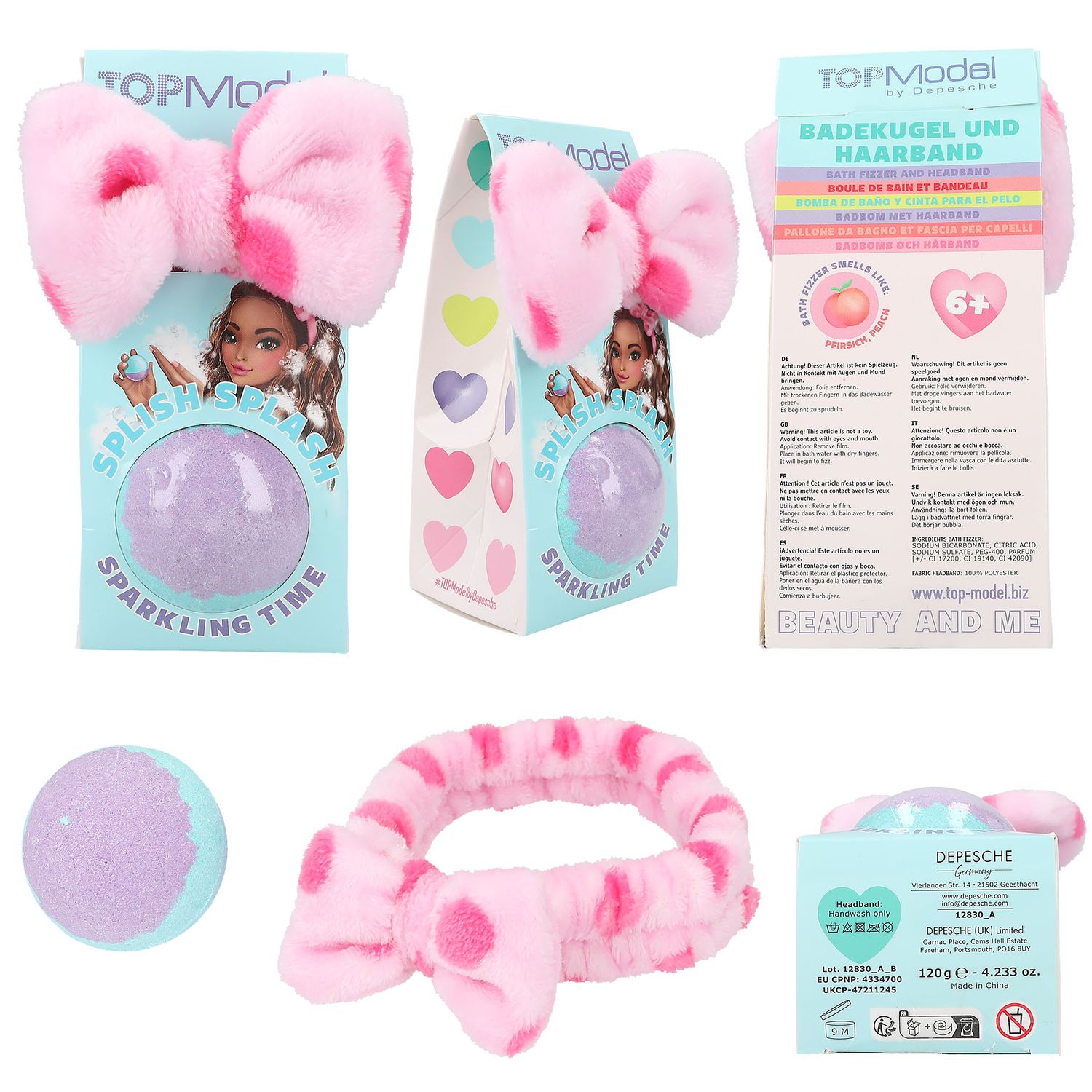 TOPModel bruisbal &amp; haarband, Kleur haarband: Roze