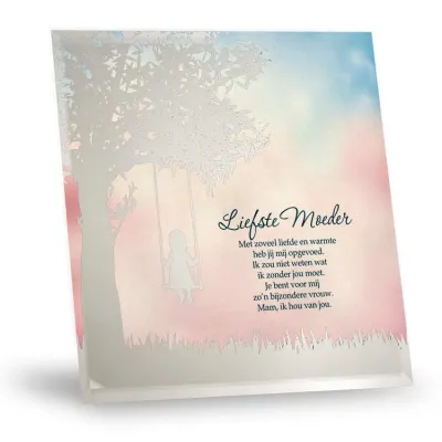 Silver silhouette liefste moeder