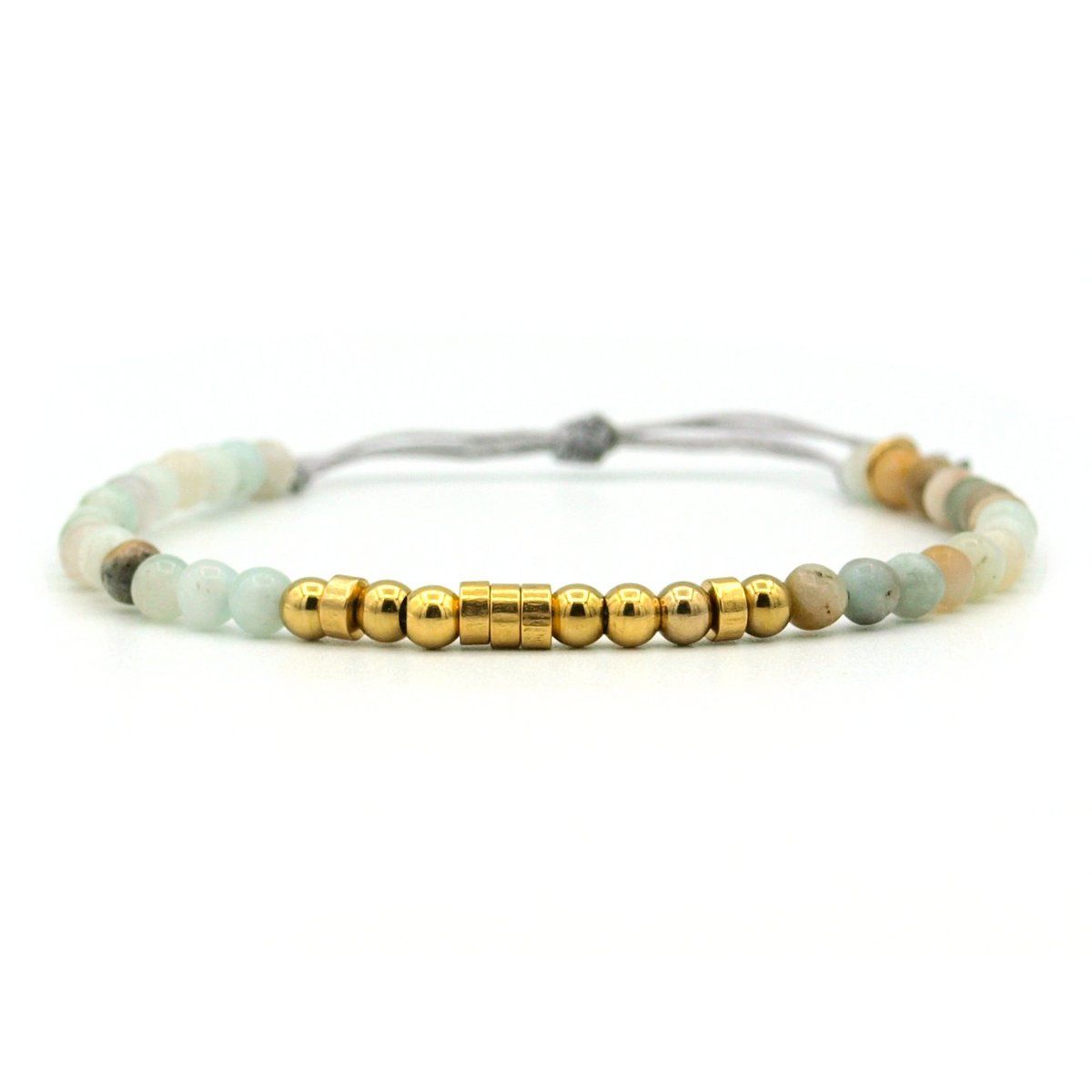Love, morsecode amazoniet armband met goud