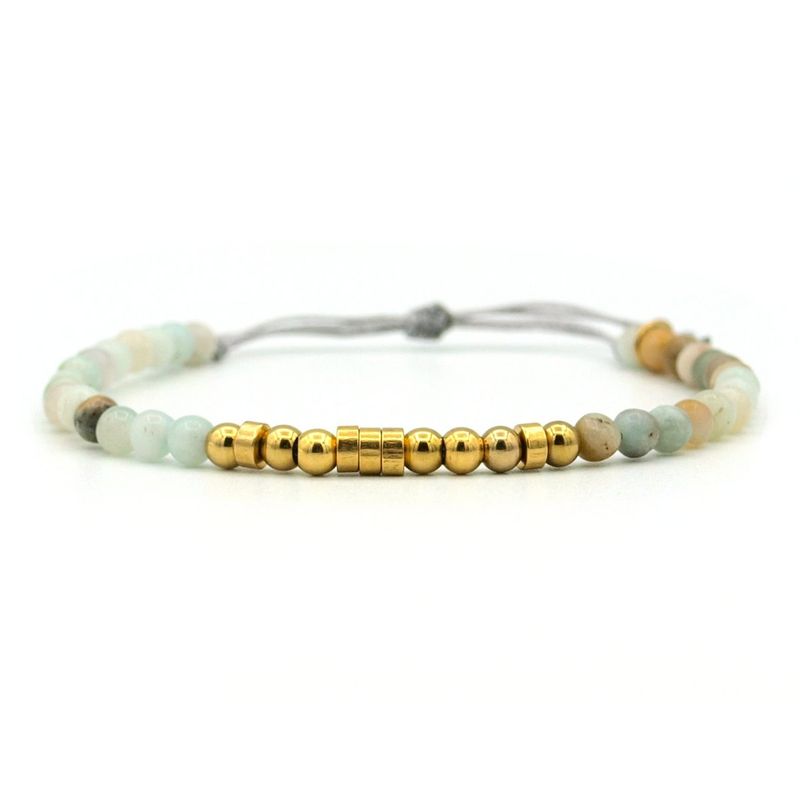 Love, morsecode amazoniet armband met goud