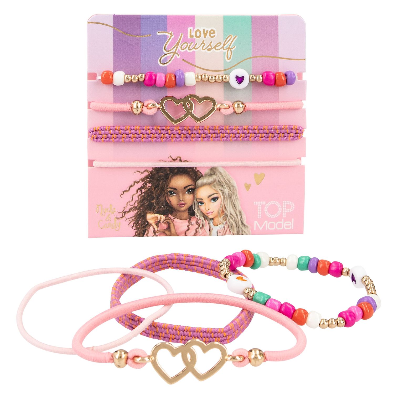 TOPModel haar- &amp; armbandenset, motief: Hartjes