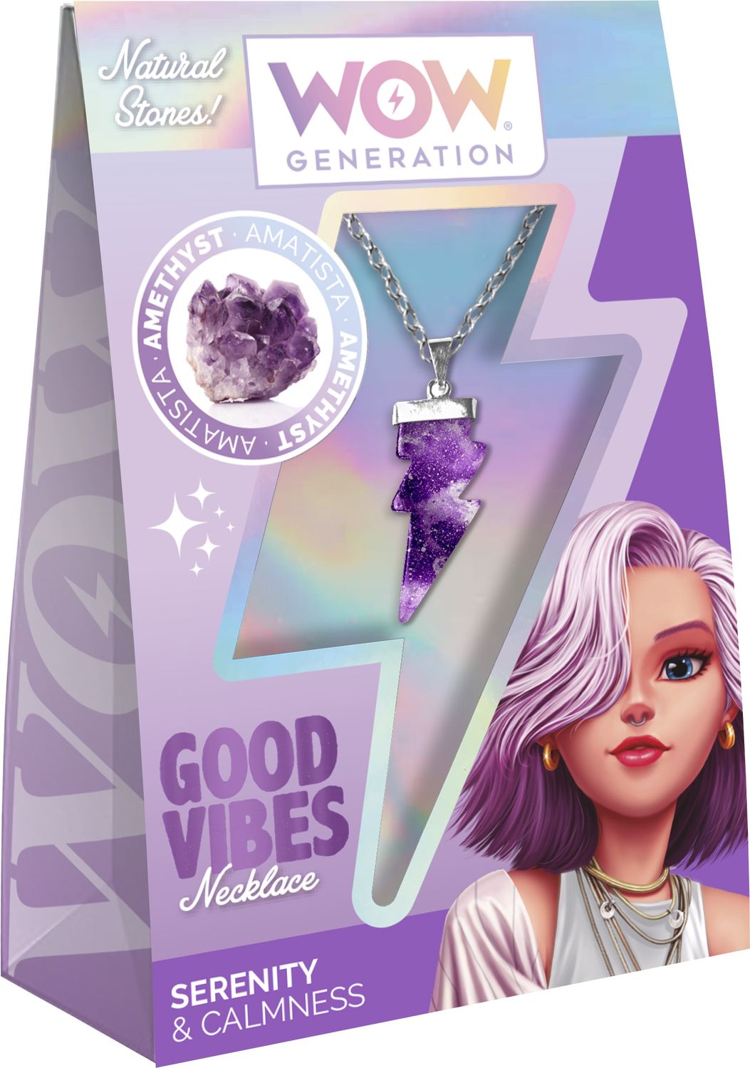 WOW Generation good vibes necklace Amethist