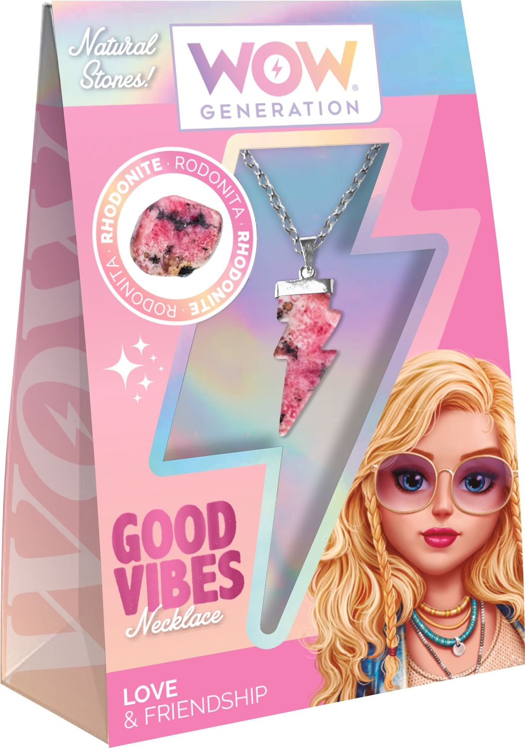 WOW Generation good vibes necklace Rhodoniet