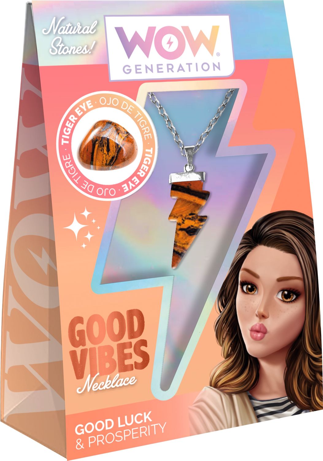 WOW Generation good vibes necklace tijgeroog