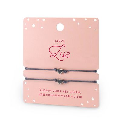 Hart armband dubbel lieve zus