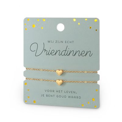 Hart armband dubbel vriendinnen
