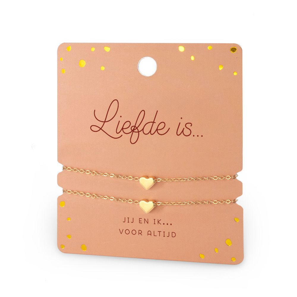 Hart armband dubbel liefde is