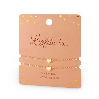 Hart armband dubbel liefde is