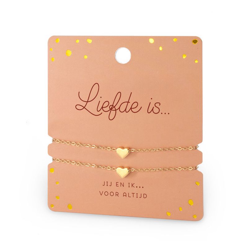 Hart armband dubbel liefde is