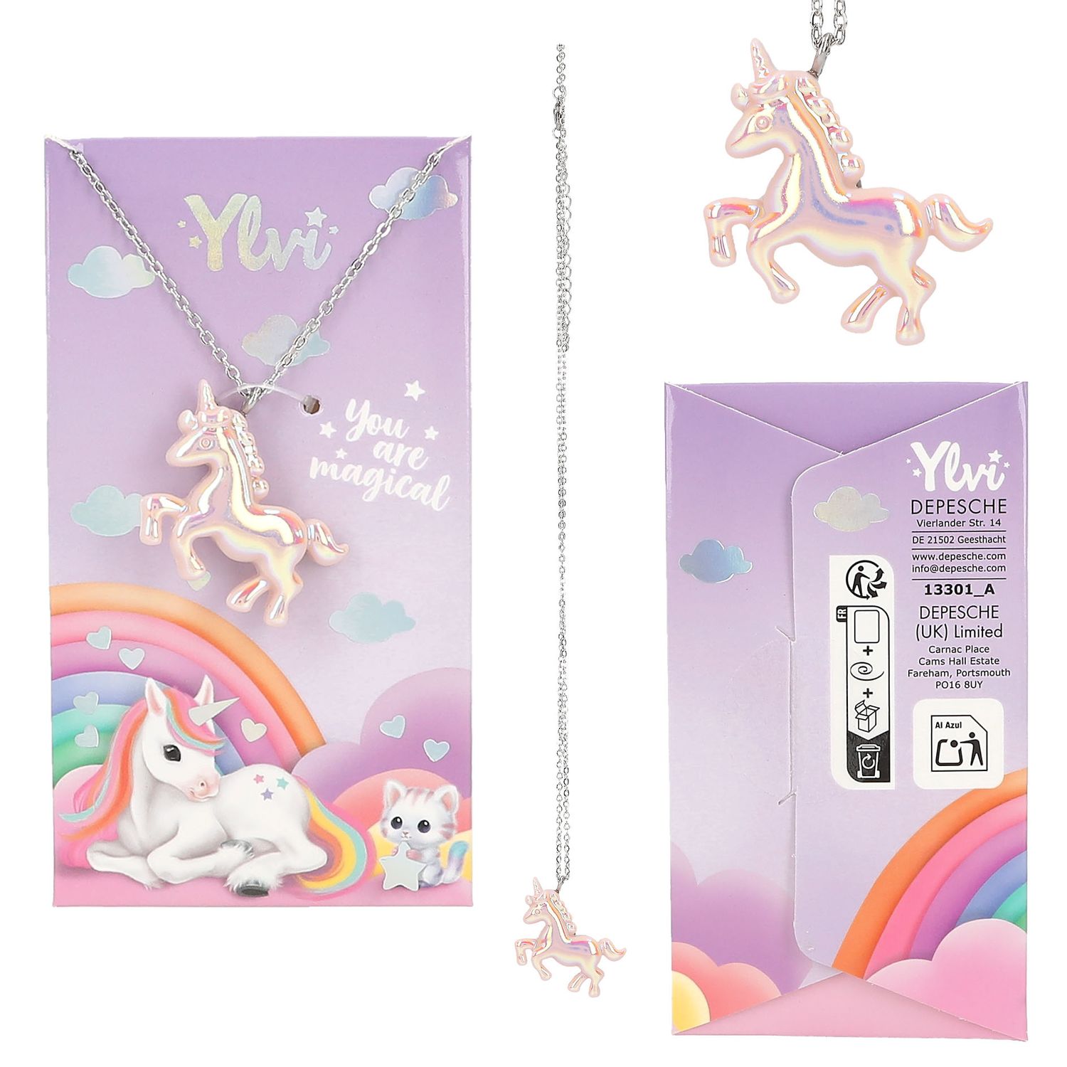 Ylvi ketting eenhoorn, Kleur: Roze