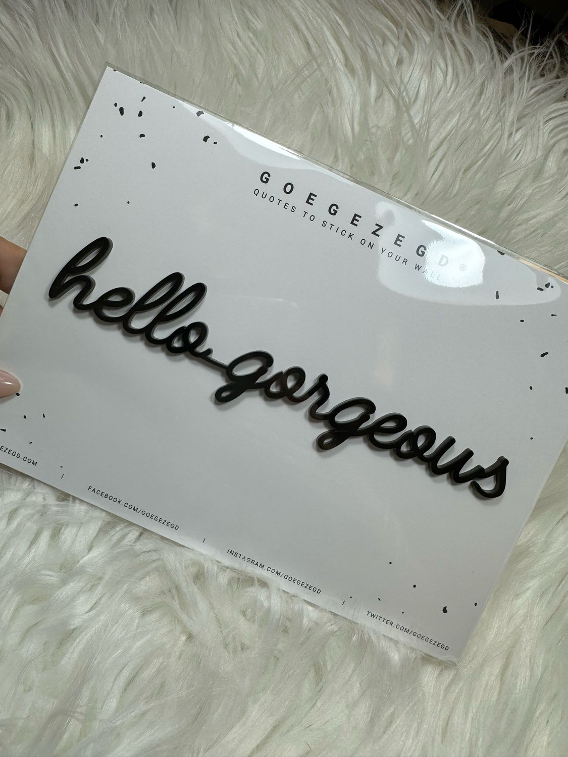 Goegezegd quote - hello gorgeous black