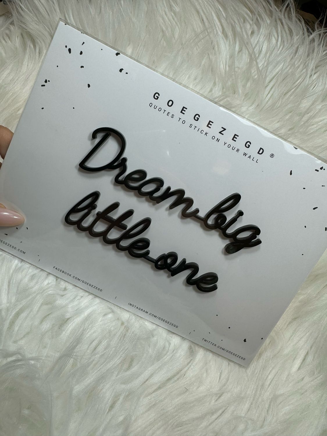 Goegezegd quote - dream big little one black