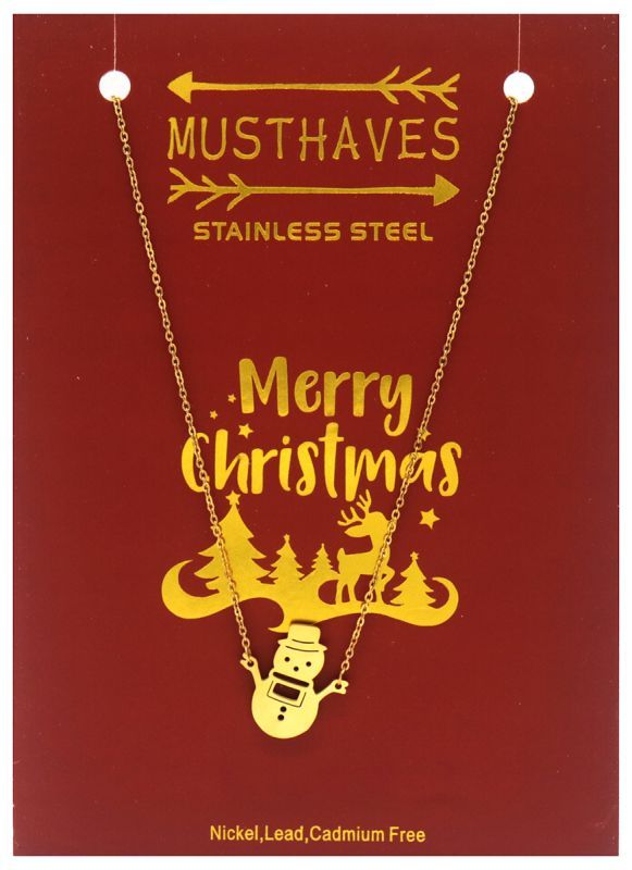 Ketting sneeuwman goud