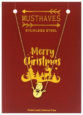 Ketting sneeuwman goud