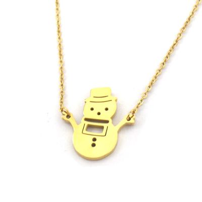 Ketting sneeuwman goud