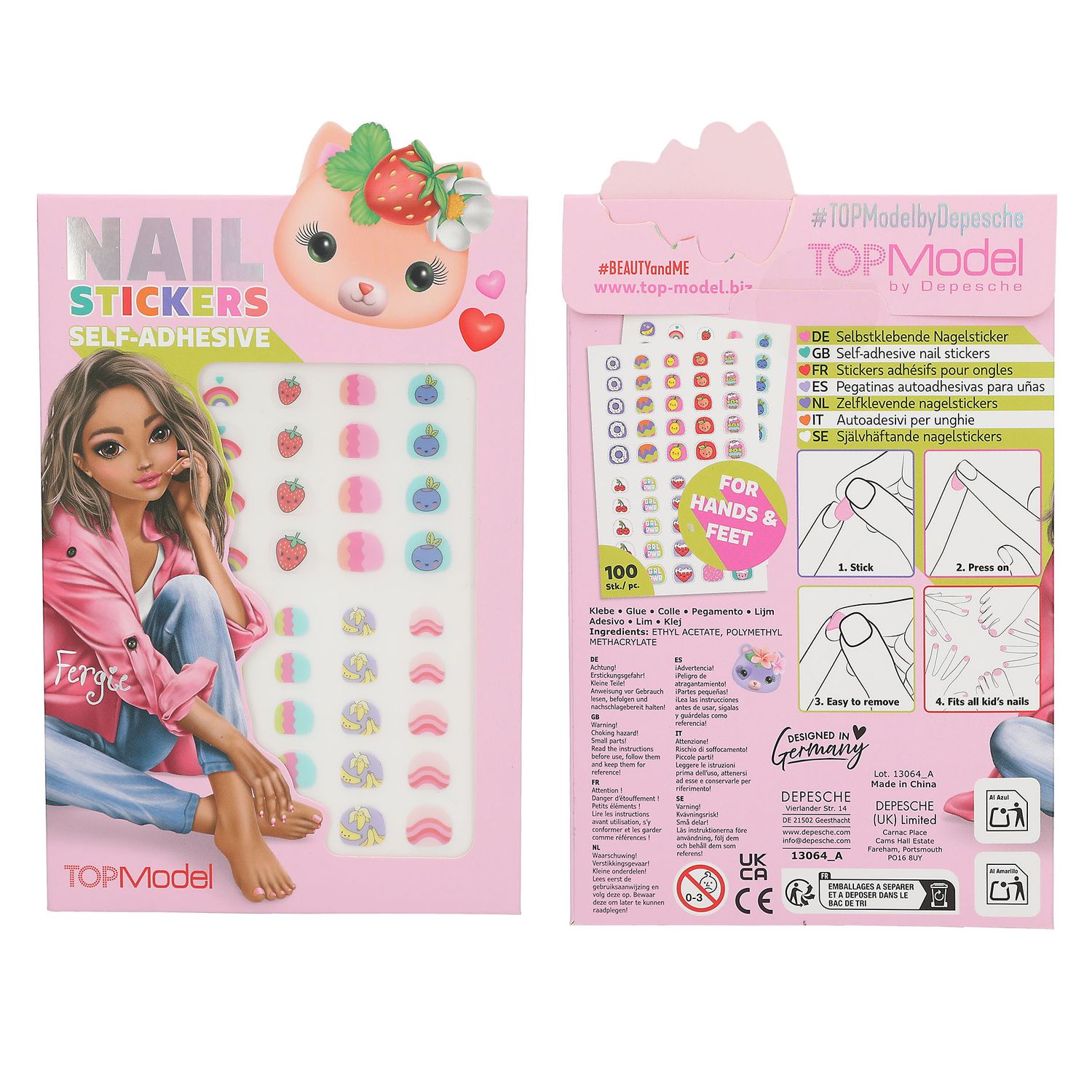 TOPModel zelfklevende nagelstickers, Kleur: Roze