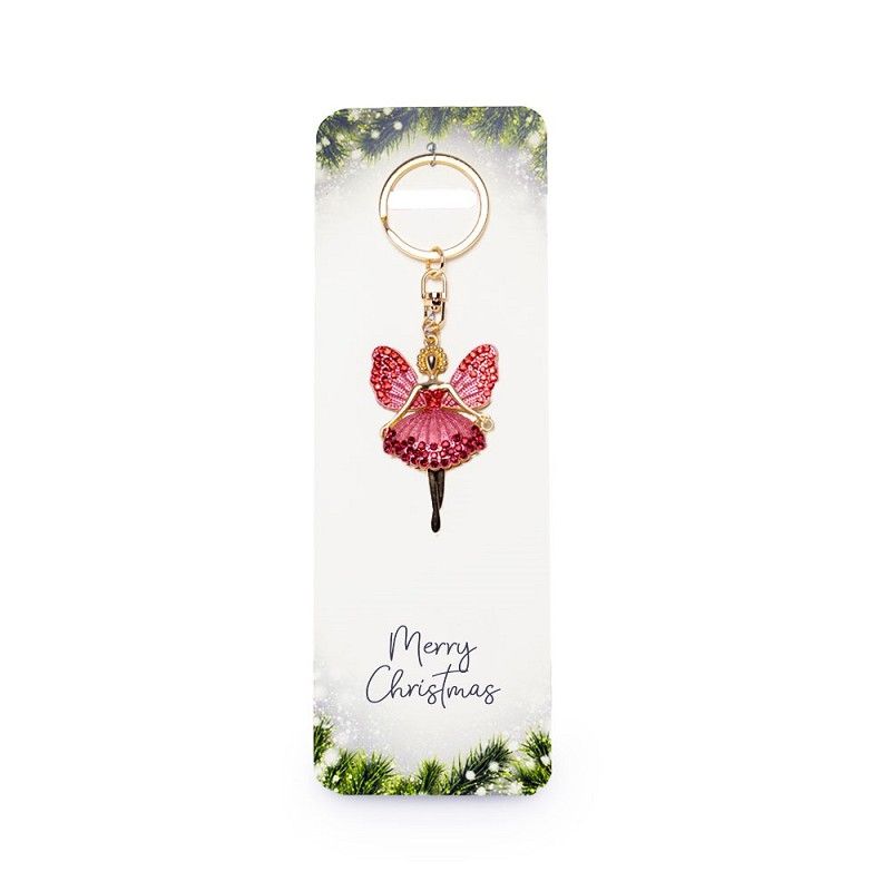 Sleutelhanger Sprankelende Engel - Merry Christmas