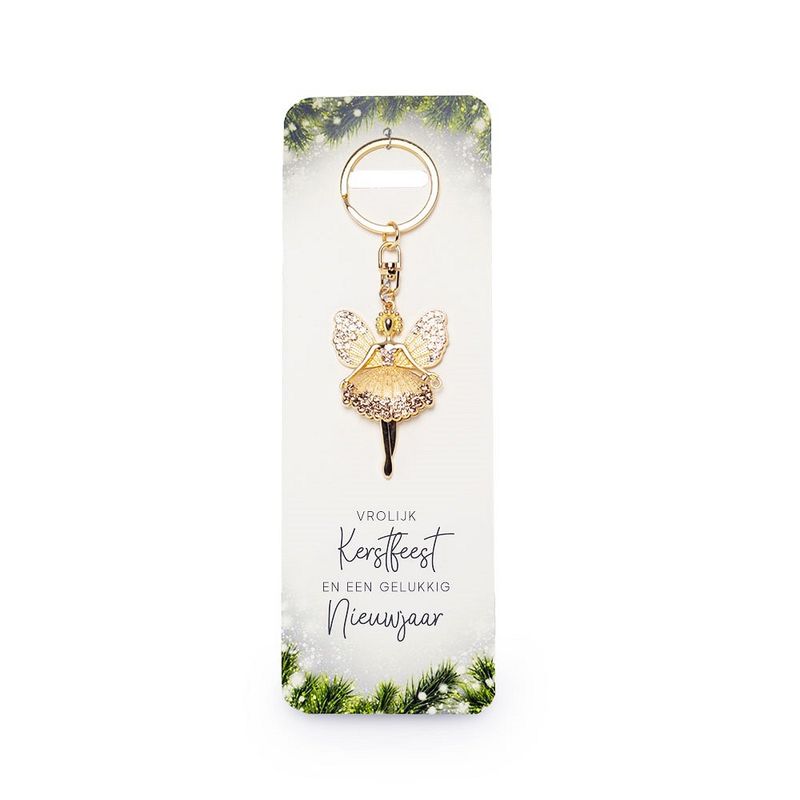 Sleutelhanger Sprankelende Engel - Vrolijk kerstfeest