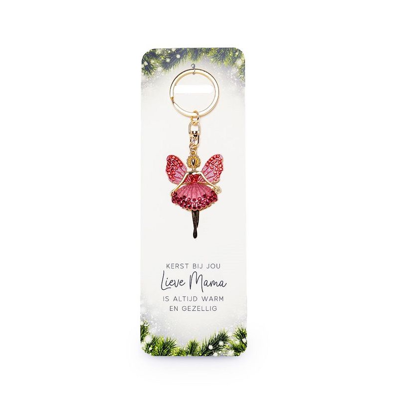 Sleutelhanger Sprankelende Engel - Lieve Mama Kerst