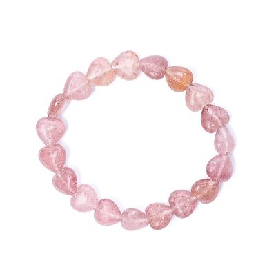 Armband aardbeienkwarts elastisch hartvormig