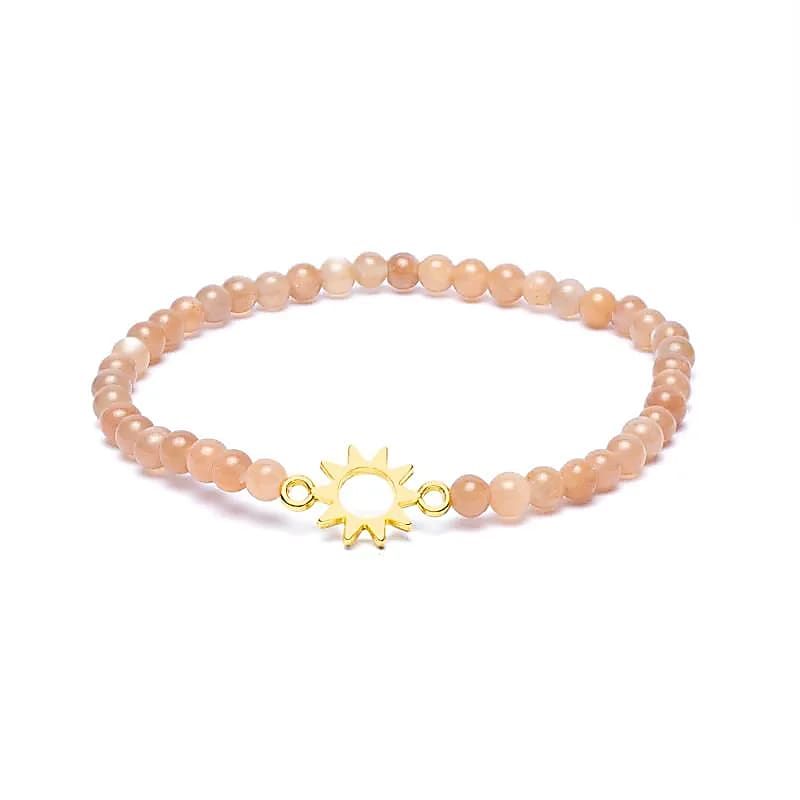 Armband zonnesteen met zon bedel 4mm