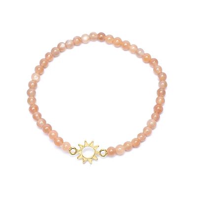 Armband zonnesteen met zon bedel 4mm