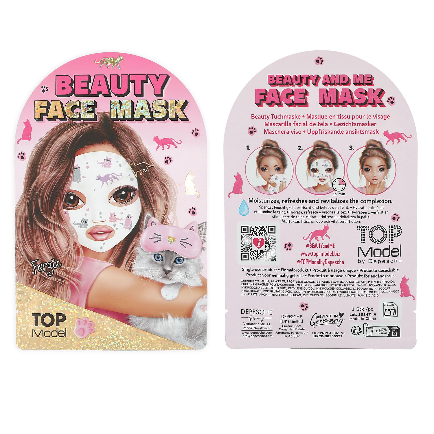 TOPModel sheetmasker kat, design: Design 1