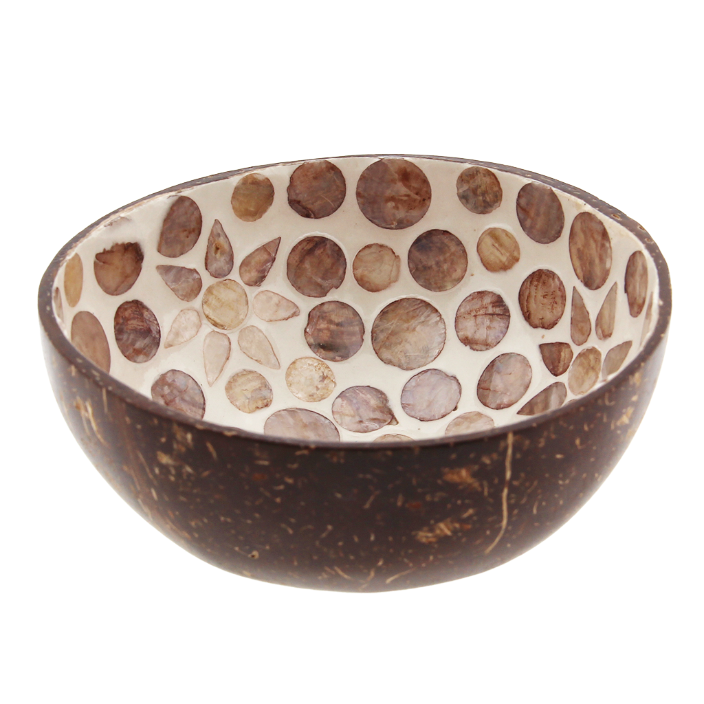 Amber Stone Coconut Bowl Beige cirkels