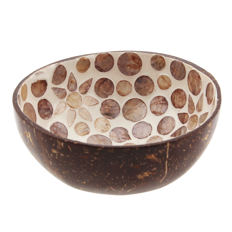 Amber Stone Coconut Bowl Beige cirkels