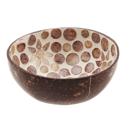 Amber Stone Coconut Bowl Beige cirkels