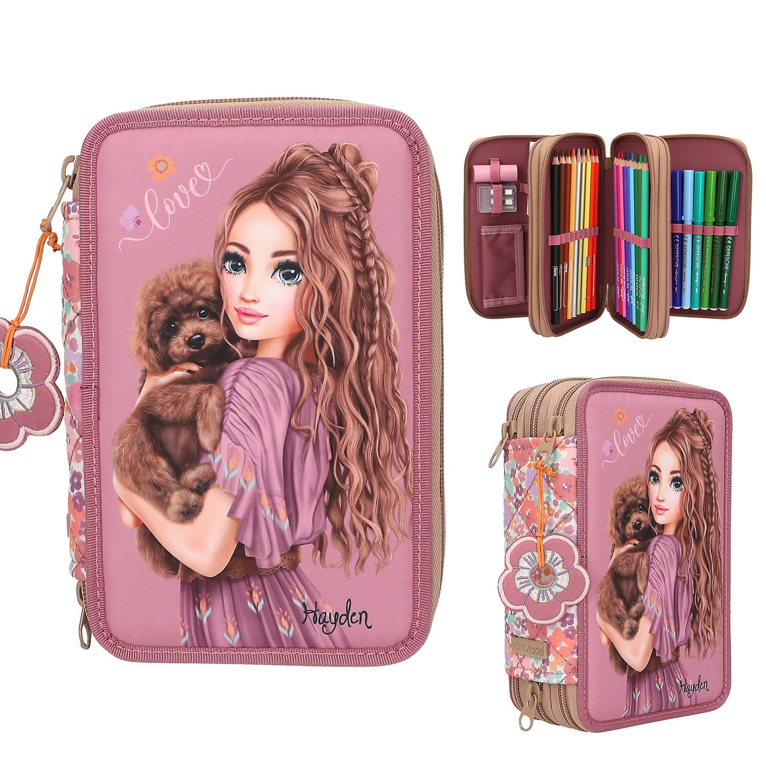 TOPModel 3-vaks etui FLORAL