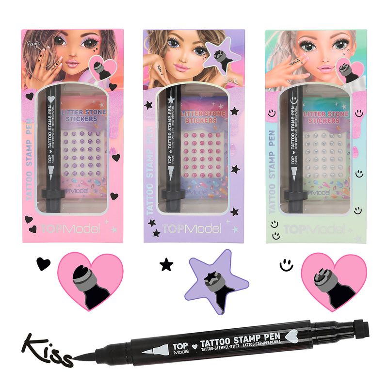 TOPModel tattoo pen met glitter