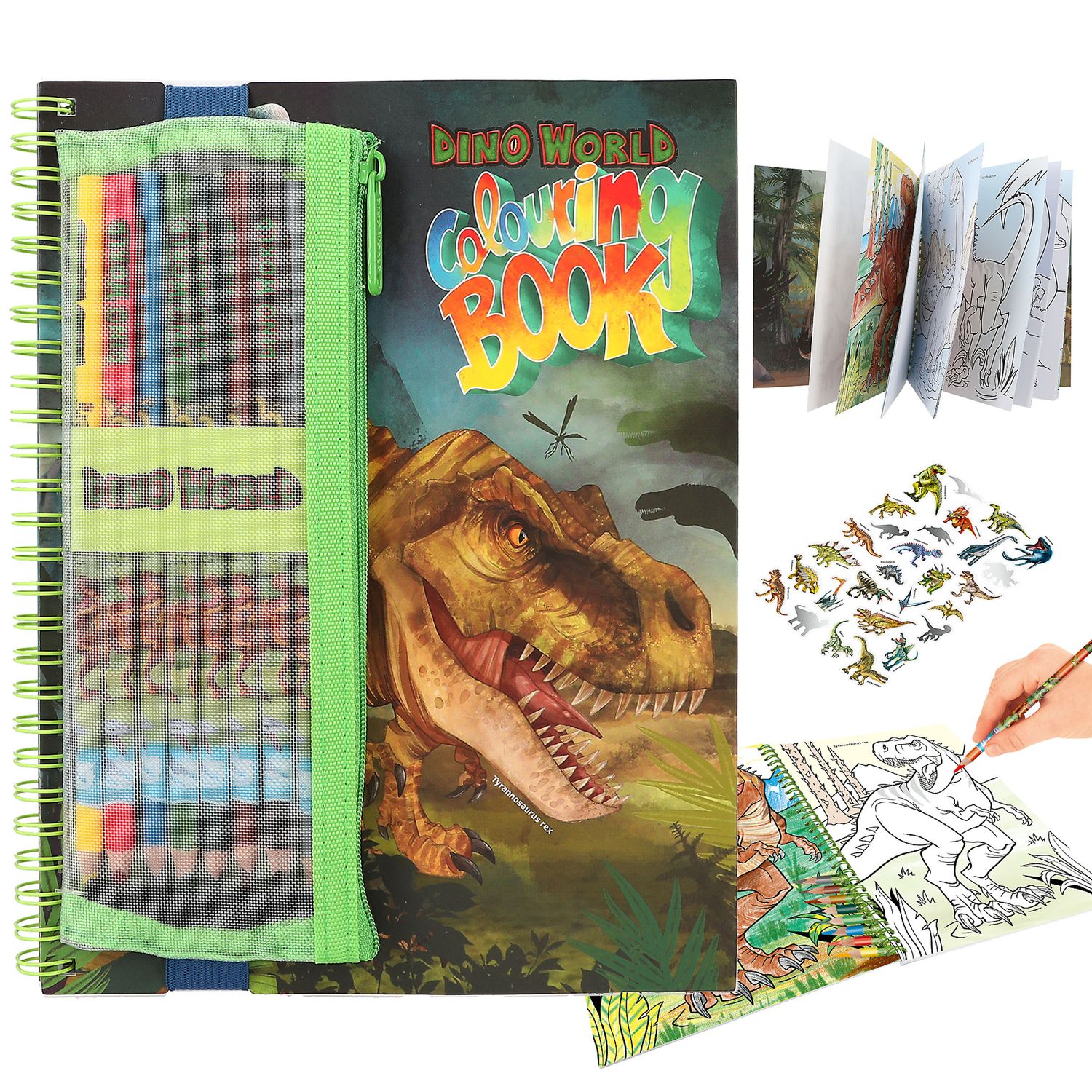 Dino World kleurboek met potloden