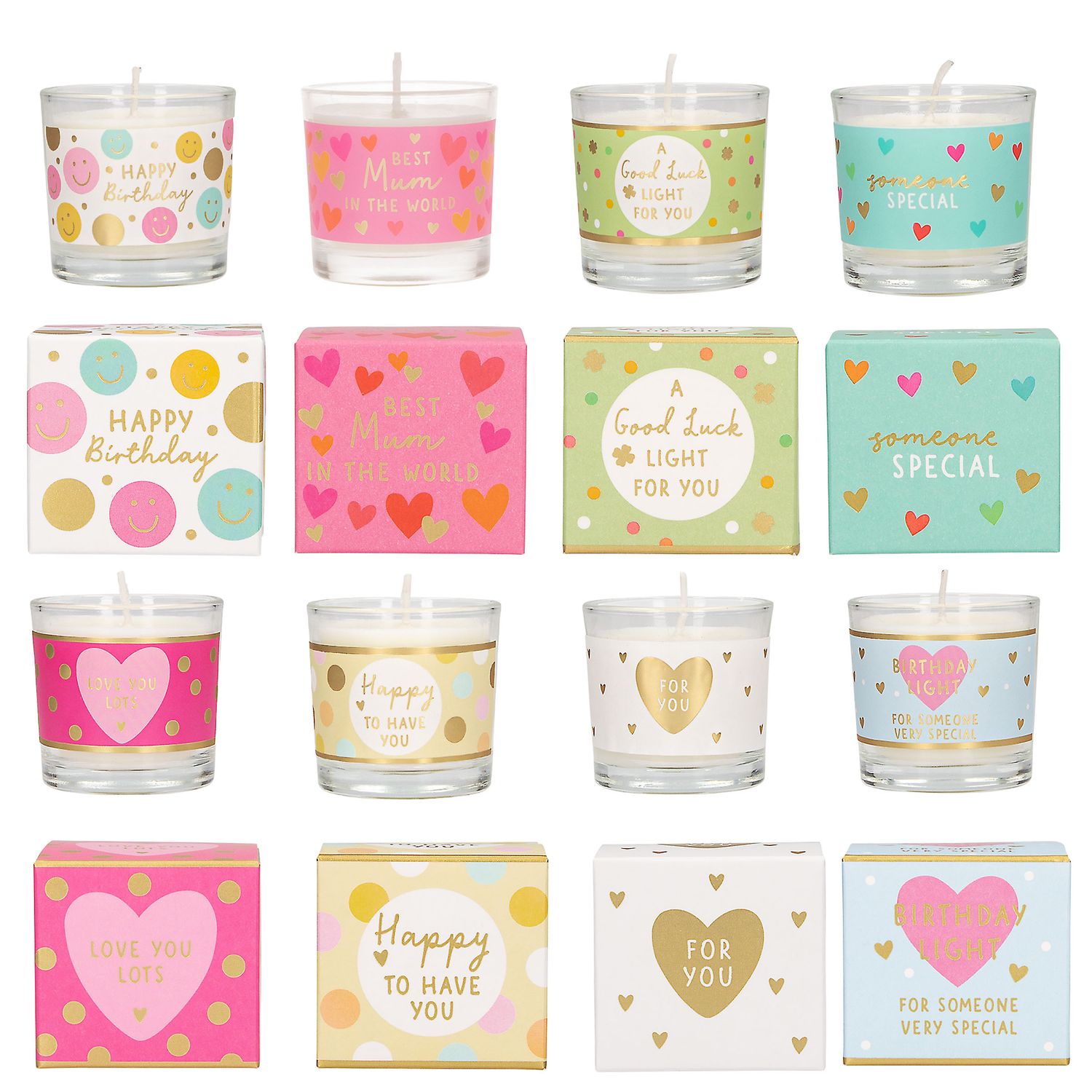 Kaarsje in geschenkdoos, Design: Happy Birthday