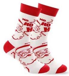 Kerst sokken wit-rood Santa 36-43