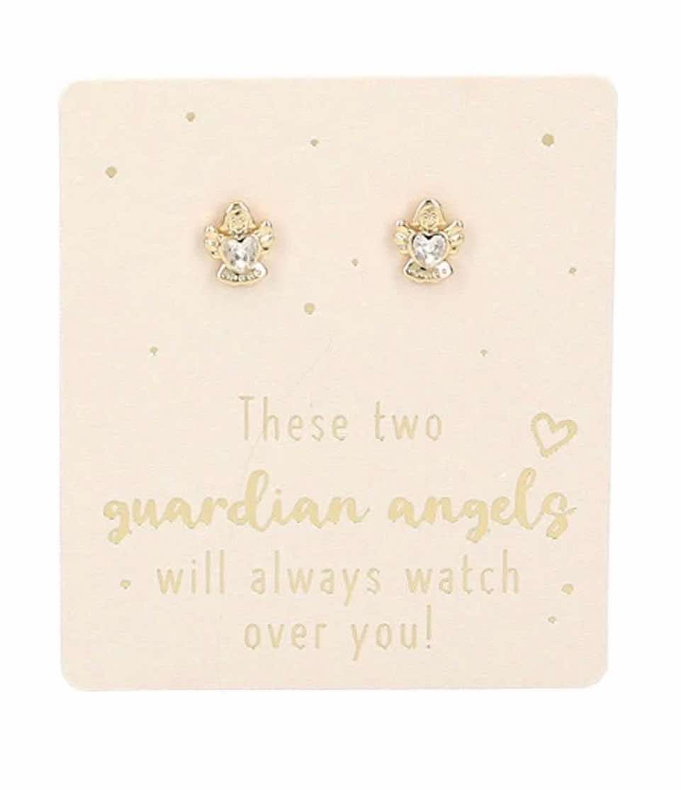 Oorringen these two guardian angels goud