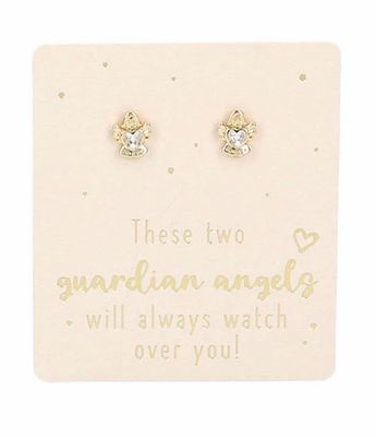 Oorringen these two guardian angels goud