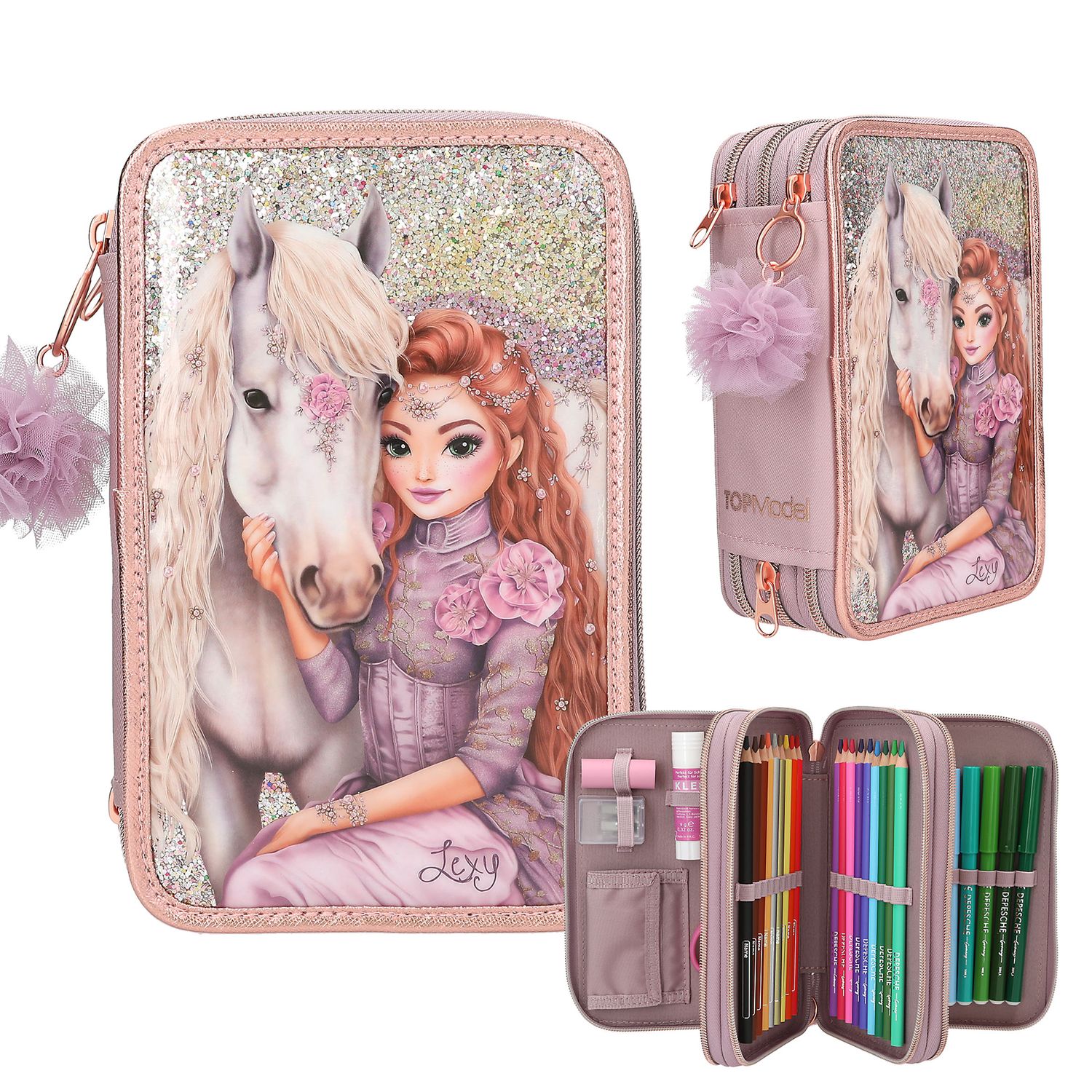 TOPModel 3-vaks etui VIVA VIOLET