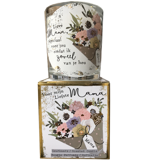 geurkaars in giftbox mama goud