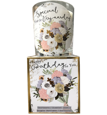 geurkaars in giftbox birthday goud