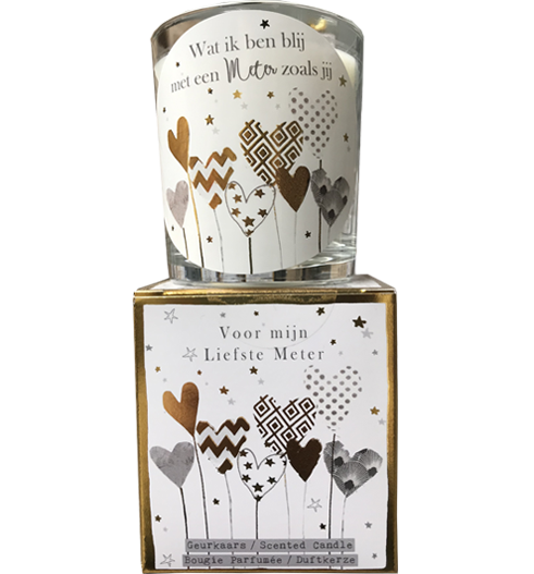 geurkaars in giftbox liefste meter goud