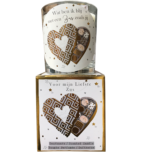 geurkaars in giftbox zus goud