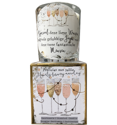 geurkaars in giftbox huwelijksverjaardag goud