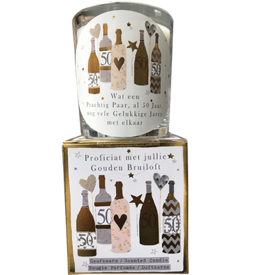 geurkaars in giftbox gouden bruiloft goud