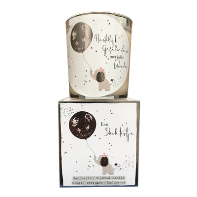 geurkaars in giftbox dochter zilver