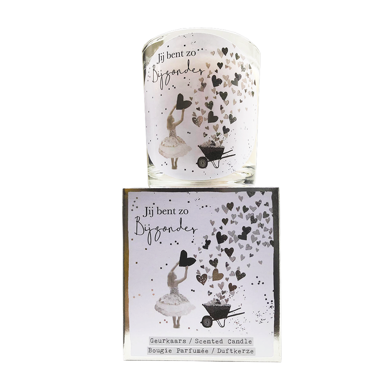 geurkaars in giftbox bijzonder zilver
