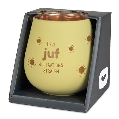 Sfeerlichthouder - lieve juf jij laat ons stralen