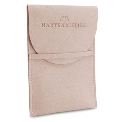 Geschenkzakje hart oorringen oud roze